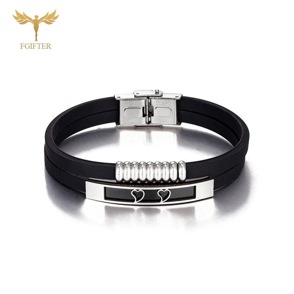 

Браслет "Два сердца" 17 см. Silver