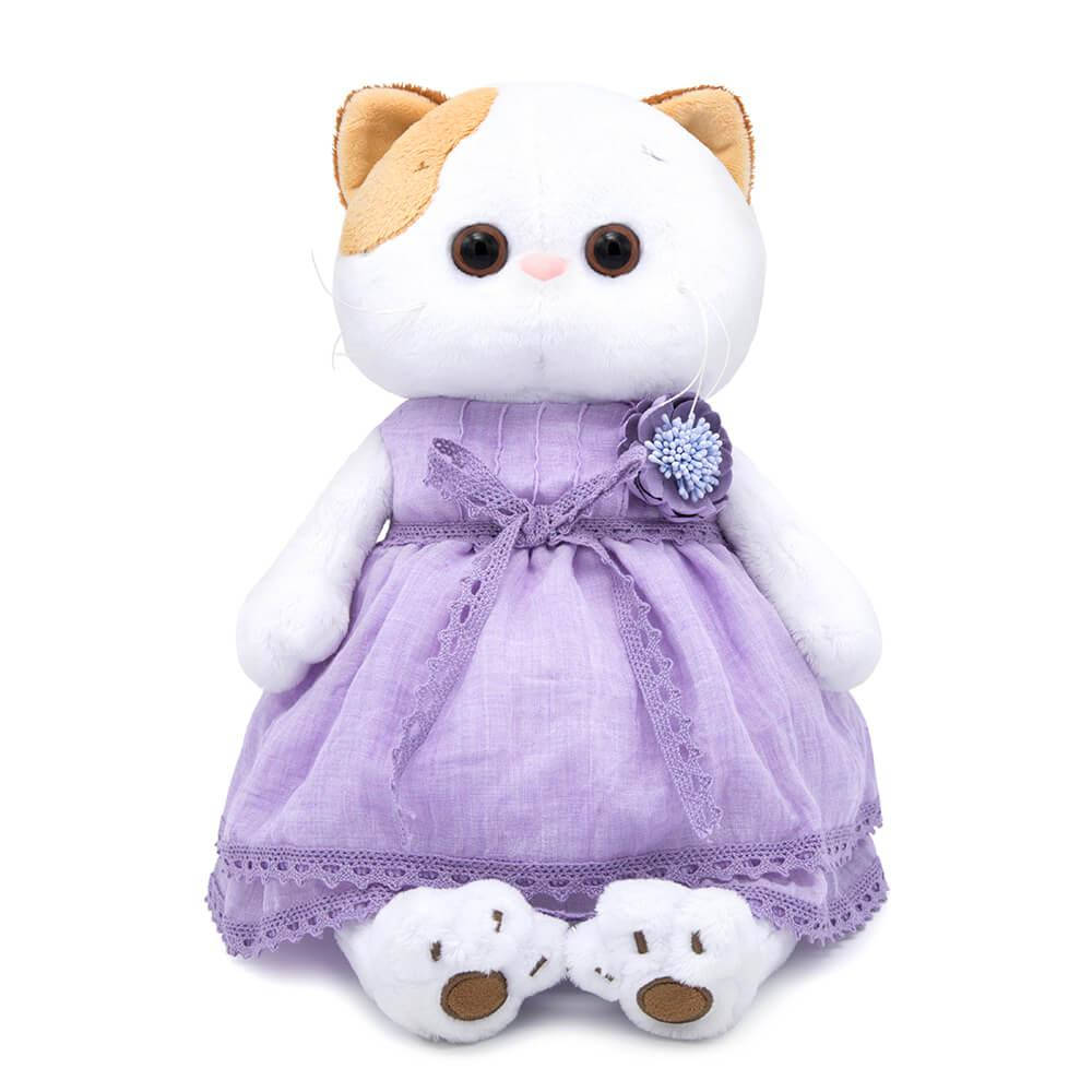 

Мягкая игрушка Кошечка Ли Ли в лавандовом платье 27 см, Белый
