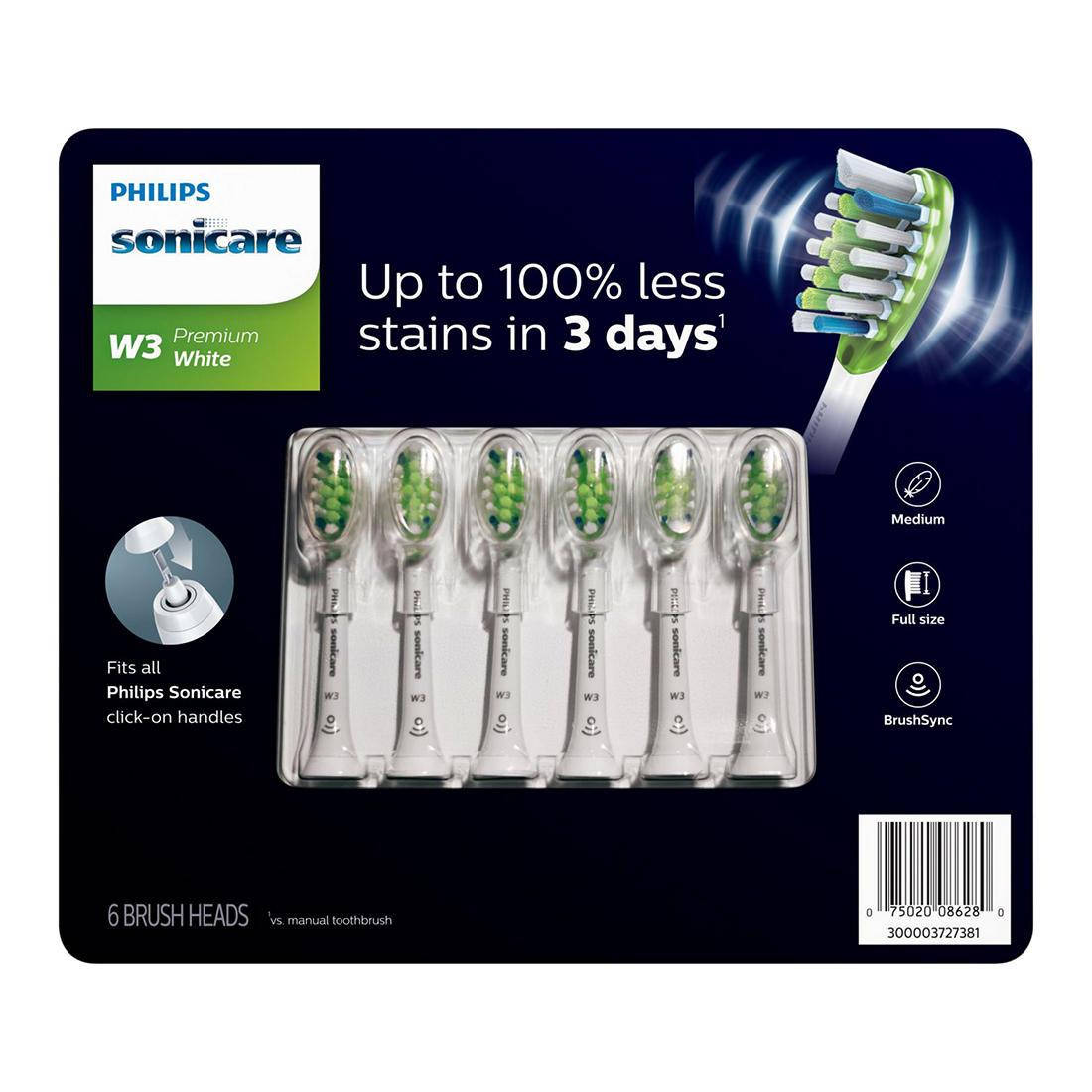 

Насадки для электрической зубной щетки PHILIPS Sonicare W3 Premium White HX9066/72