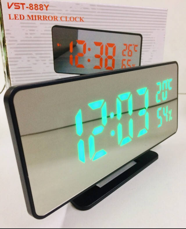 

Часы настольные электронные зеркальные с будильником с USB от батареек VST 888Y