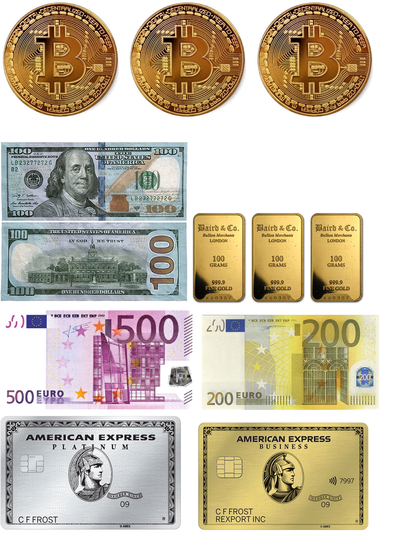 

American Express/Биткойн/Слитки/Валюта