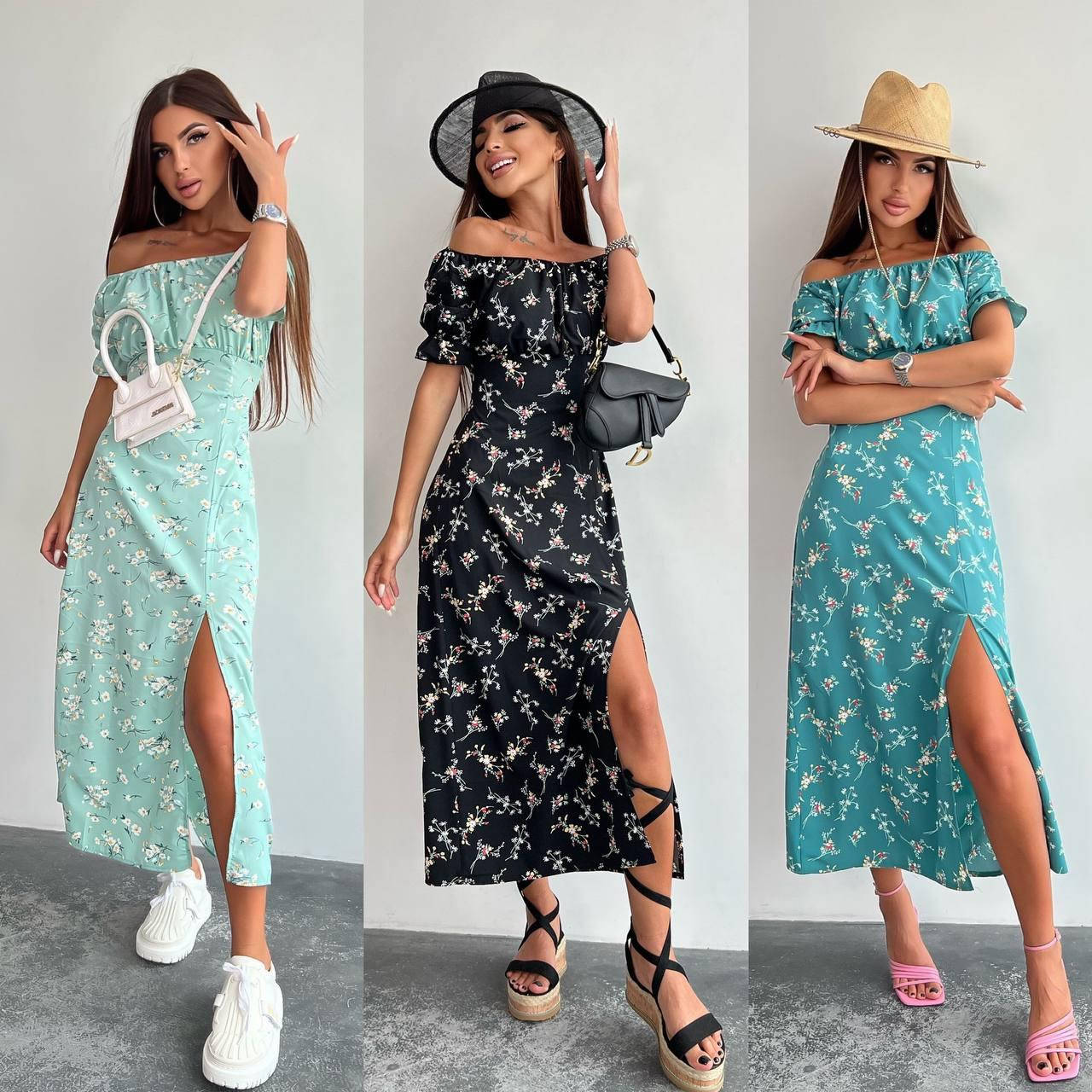 

Модное женское летнее платье миди с разрезом, выбор расцветок