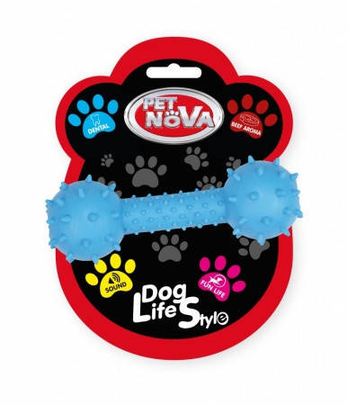 

Игрушка для собак Гантель со звуком Pet Nova 14 см синий
