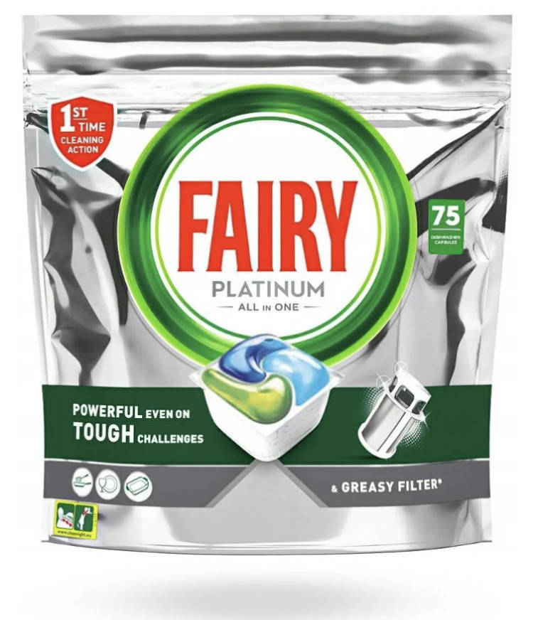 

FAIRY Platinum 75шт, таблетки для посудомойки