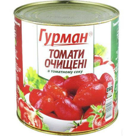 

Томати очищені у власному соку, ж/б, 2600г (ТМ " Гурман")