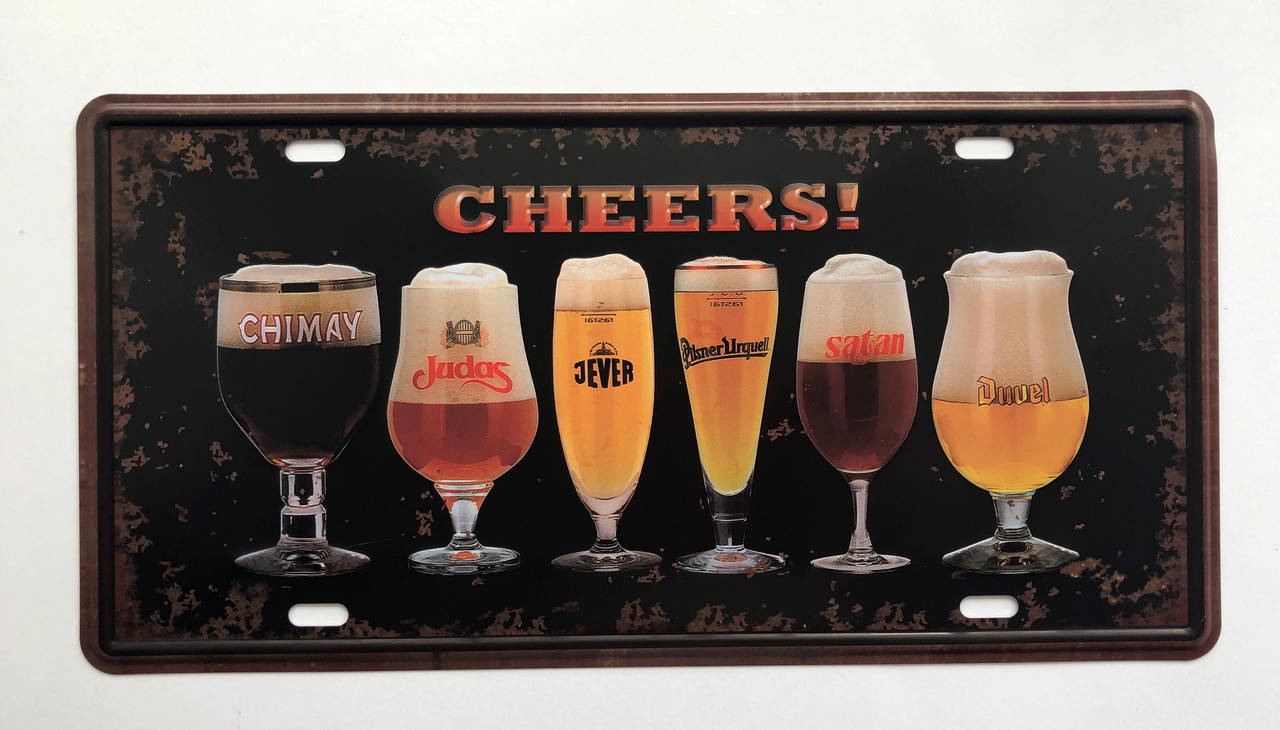 

Металлическая ретро-табличка "Cheers "15х30см