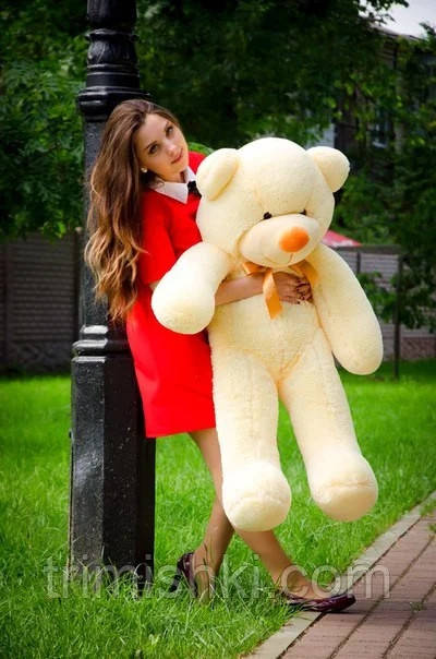 

Плюшевый мишка Рафаэль 120 см, Персиковый