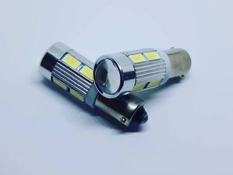 

Лампа Ba9s(T4W)A 12V LED 10х5630 white резистор+lens