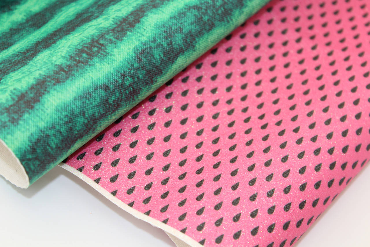 

Набор "Сочный арбуз" (гладкая кожа+кожа с мелким глиттером), 2 листа 20х30 см