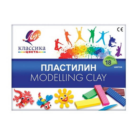

Пластилин "Луч" серии "Классика", Набор 18 цветов, 360 грамм, Разные цвета