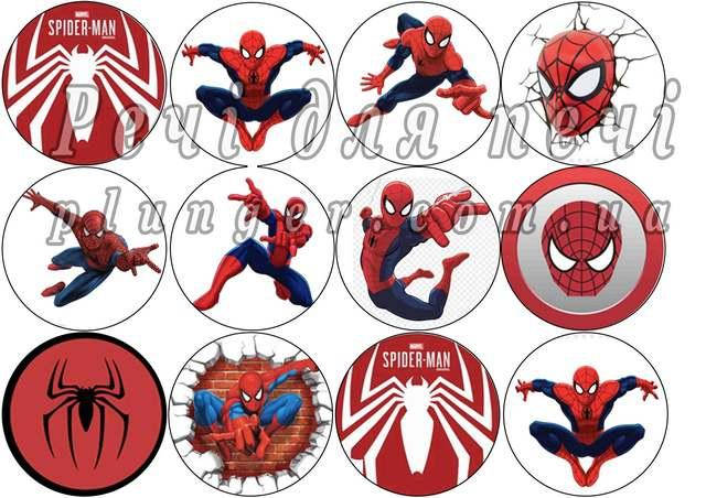 

Вафельна картинка для кондитерских виробів "Людина-Павук", (лист А4)