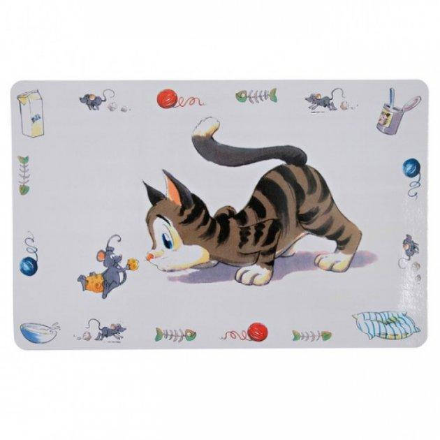 

Коврик под миски для собак и кошек Trixie Comic Cat 44*28 см