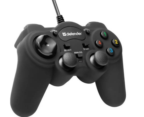 

Джойстик геймпад проводной Defender Game Racer Turbo GT USB-PS 12 кнопок (Черный)