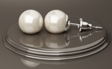 

Серьги пусеты с жемчугом