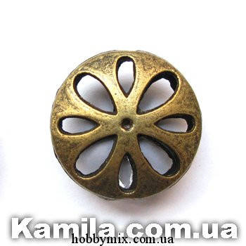 

Металл. бусина "крупная с узором" бронза (1,7 см) 2 шт в уп.