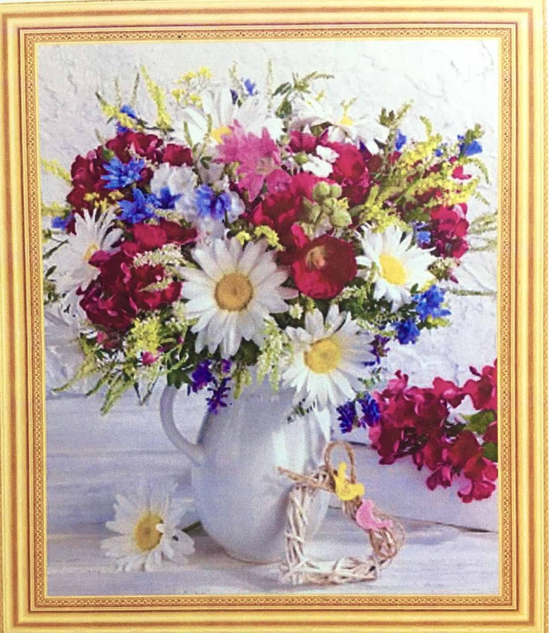 

50*40см Букет полевых цветов, алмазная живопись, полная выкладка