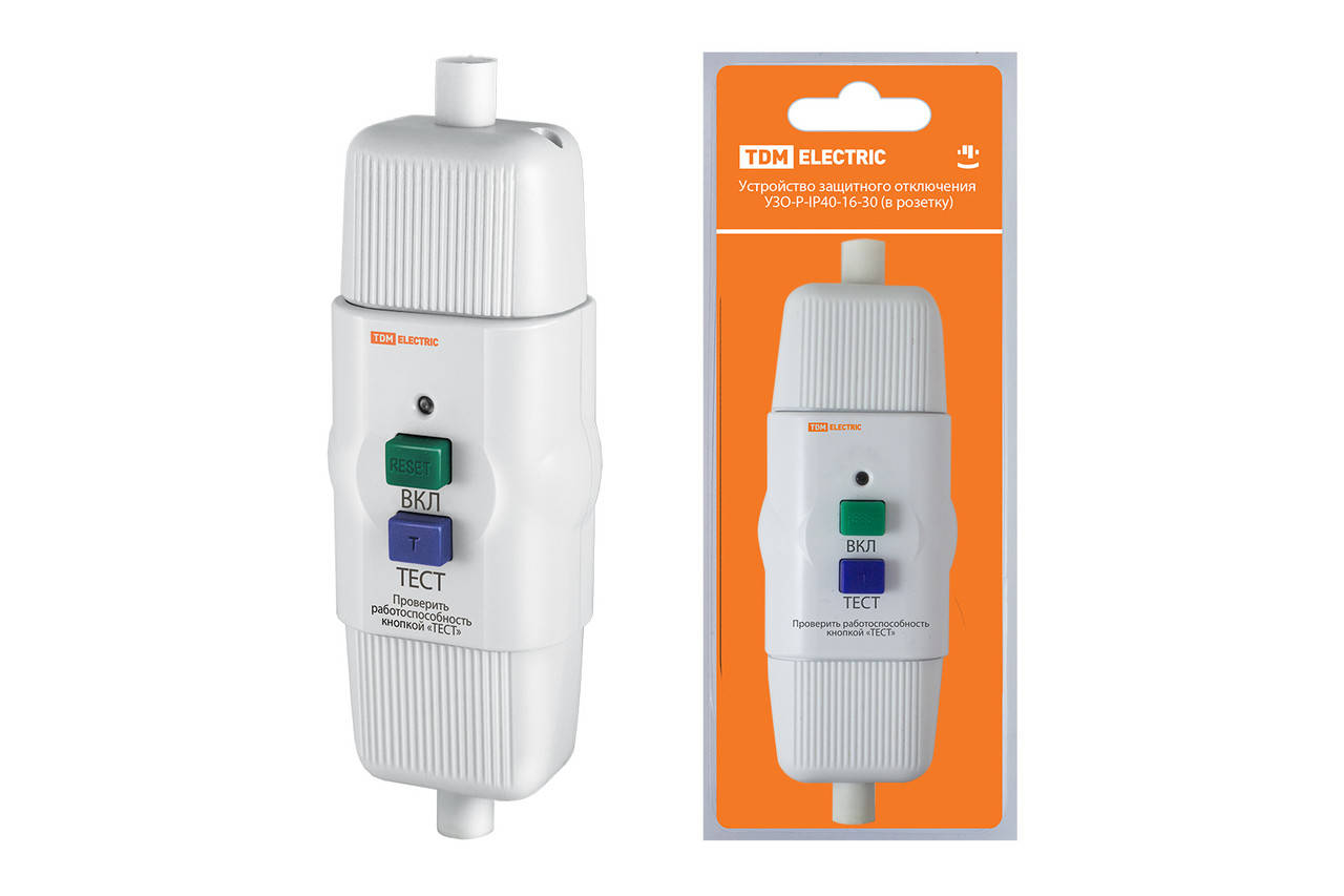 

Устройство защитного отключения УЗО-А-IP54-16-30 (адаптер) 16А 30мА IP54 TDM