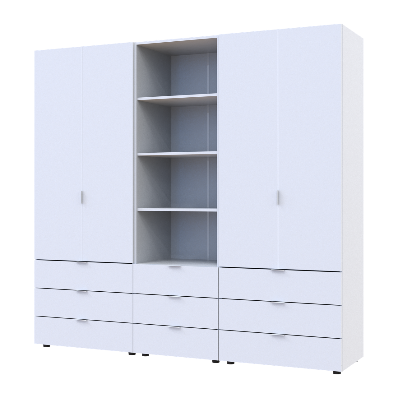 Шафа для одягу Doros Гелар Білий 2+2ДСП з пеналом 215х49.5х203.4 (42005165)