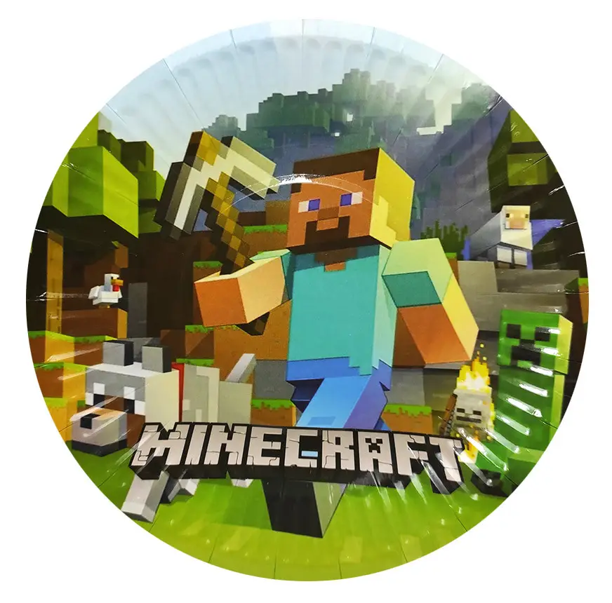 

Тарелочки праздничные "Майнкрафт" , 10 штук