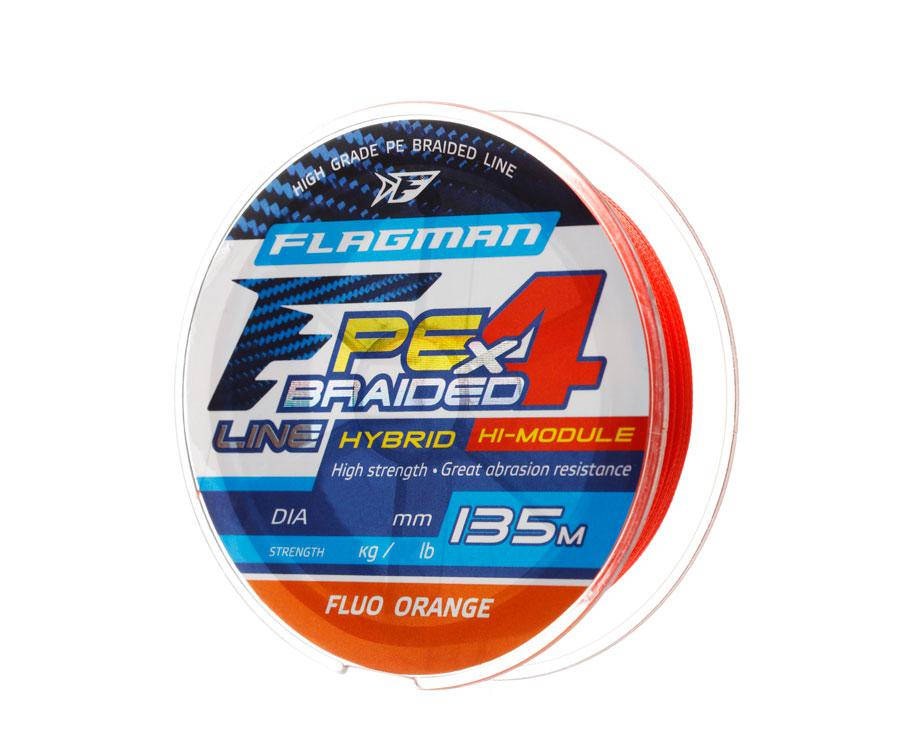 

Шнур Flagman PE Hybrid F4 FluoOrange 135м 0.08мм, Оранжевый