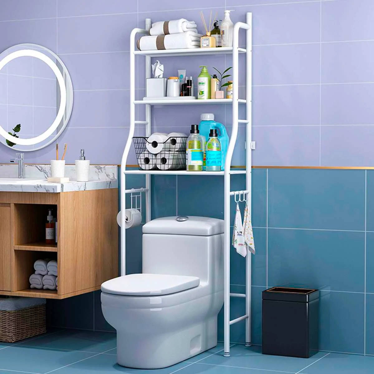 

Усиленная стойка над унитазом 160 см Toilet Rack официальная, порошковое покрытие, белая