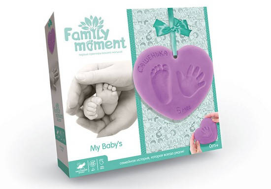 

Набір для відбитків ніжки і долоньки Family moment фіолетовий Укр Danko Toys