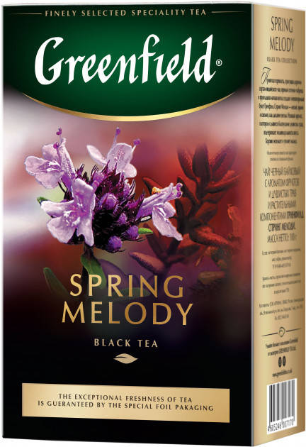 

Чай черный с чабрецом и ароматом персика Greenfield Spring Melody 100 грамм