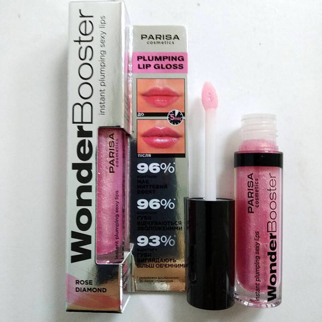 

Блеск для объема губ с шиммером Parisa Cosmetics Wonder booster PLG-01 № 01 Розовый