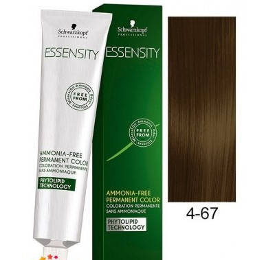 

Стойкая безаммиачная краска для волос SCHWARZKOPF Essensity Permanent Colour 60 мл 4-67 Средний коричневый шоколадный медный