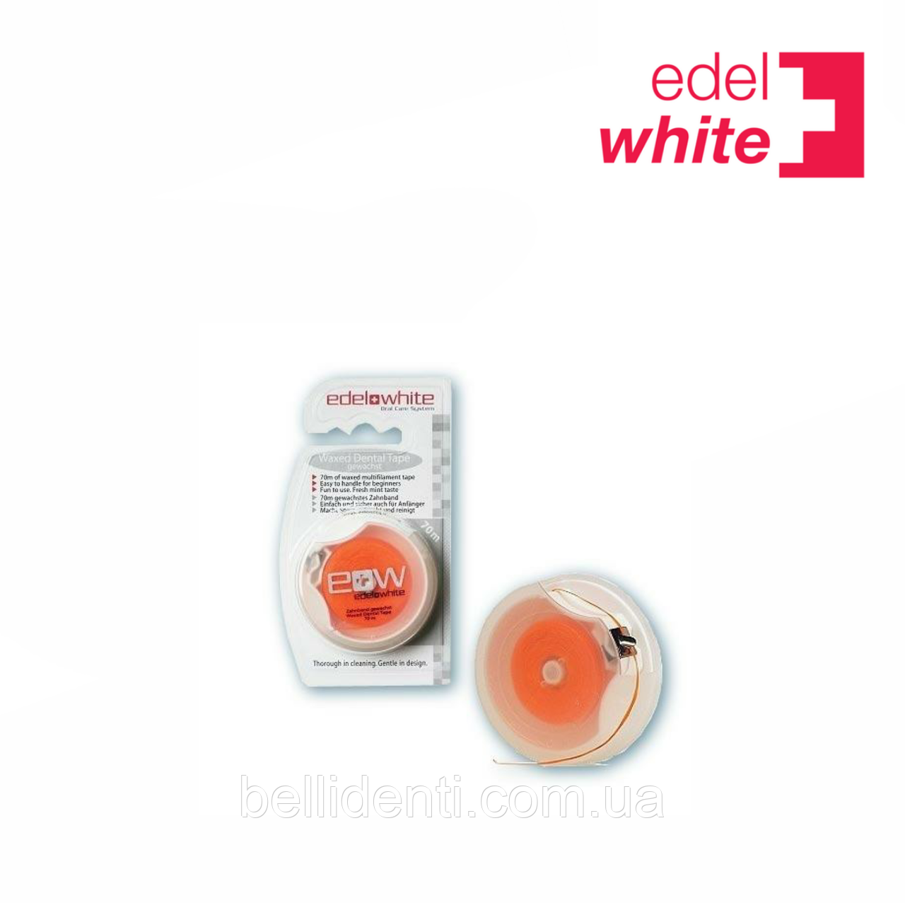 

Вощеная зубная лента-флосс Edel+White, 70м