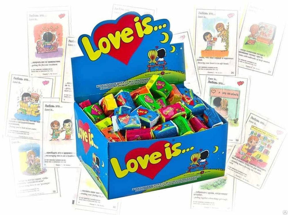 

Жвачки Love is клубника - банан жевательная резинка лове ис