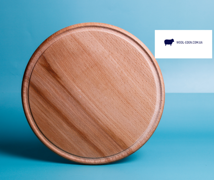 

Доска для пиццы деревянная кухонная, доска для подачи пиццы, доска под пиццу круглая, доска для пиццы бук 300, Коричневый