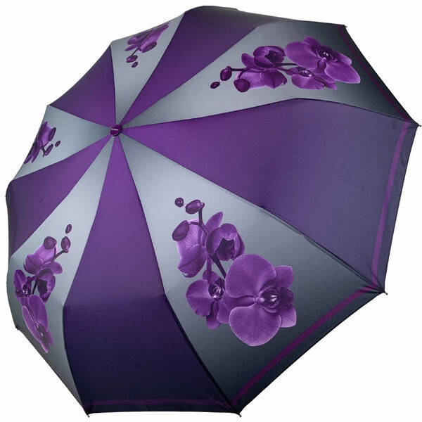 

Зонт женский автомат Flagman складной 10 спиц антиветер цветы Орхидеи качественный красивый Фиолетовый 105