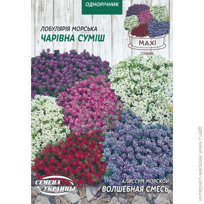 

Семена Лобулярия (Алиссум) Морской Волшебная смесь Семена Украины 2 г, Разные цвета
