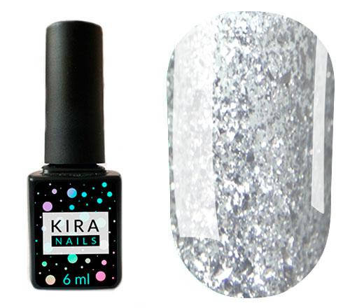 

Гель-лак Kira Nails Shine Bright №001 (серебро с блестками), 6 мл