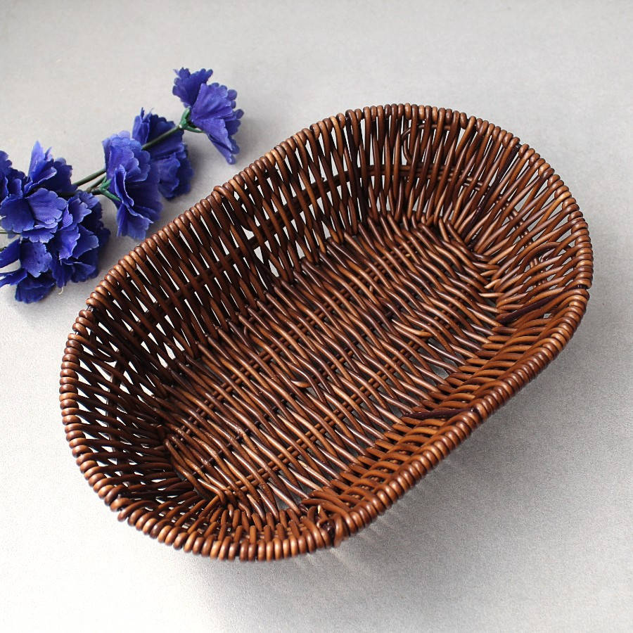 

Овальная тёмная корзинка для хлеба HLS 21*13.5*5см (7315)