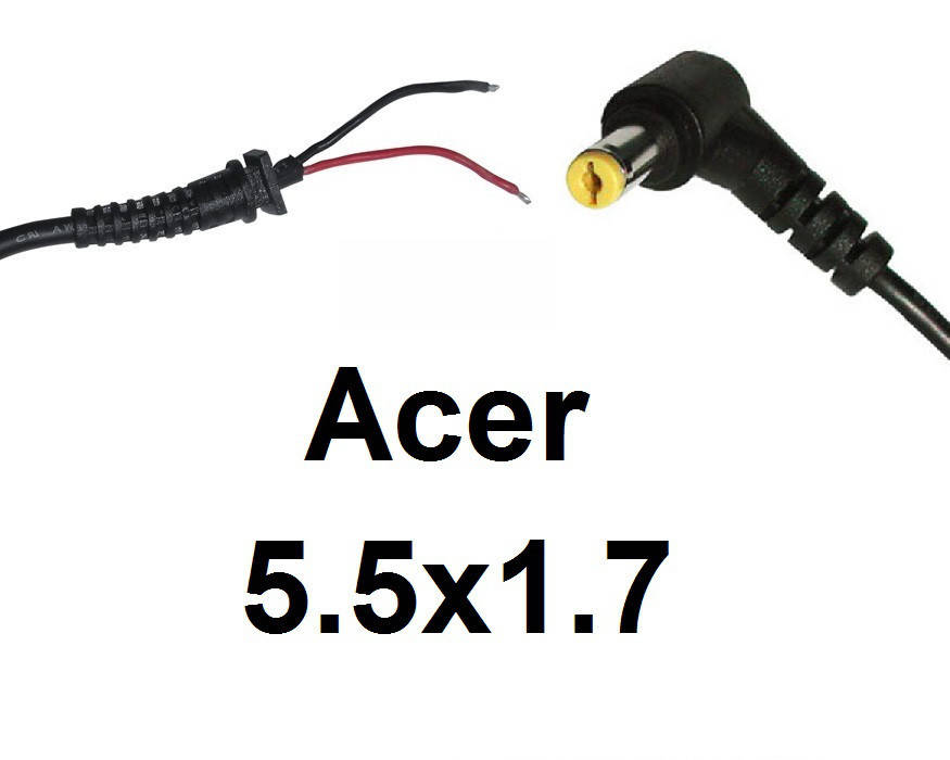 

Кабель для блока питания ноутбука Acer 5.5x1.7 (до 5a) (L-type)
