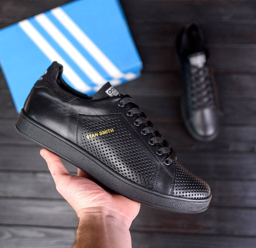 

Мужские кожаные летние кроссовки Adidas 42, Черный