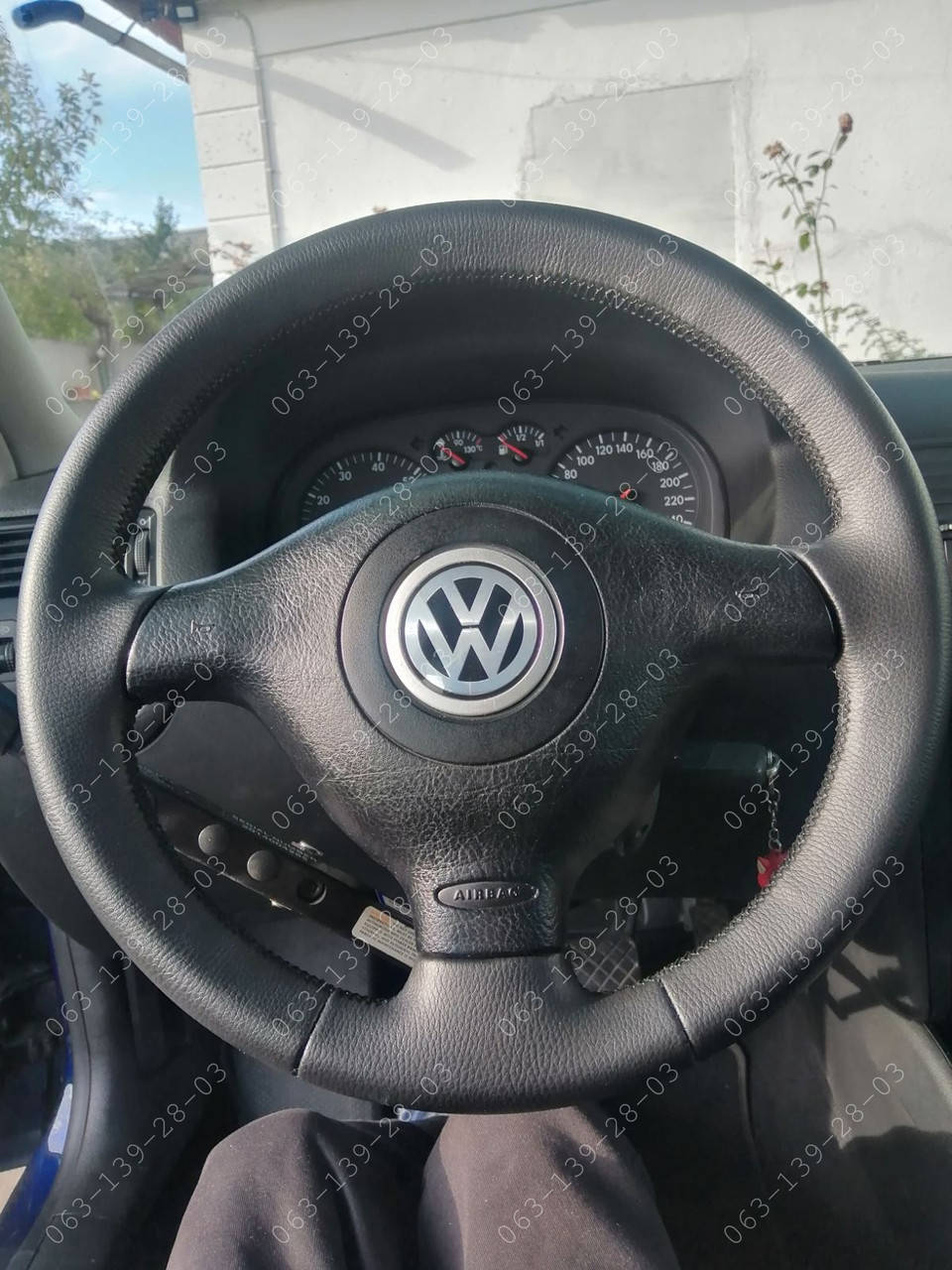 

Оплетка чехол на руль со спицами для VW Golf 4 Passat B5 Polo Seat Leon Skoda Tour, Черный