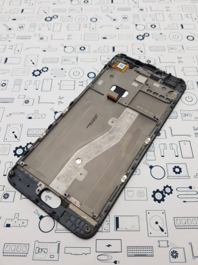 

С дефектом. Дисплей Meizu M3 Note L681H модуль черный Сервисный оригинал с разборки (битый сенсор)