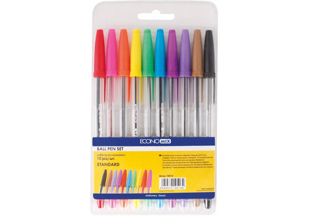 

Набор шариковых ручек Economix STANDARD E10513 10 шт