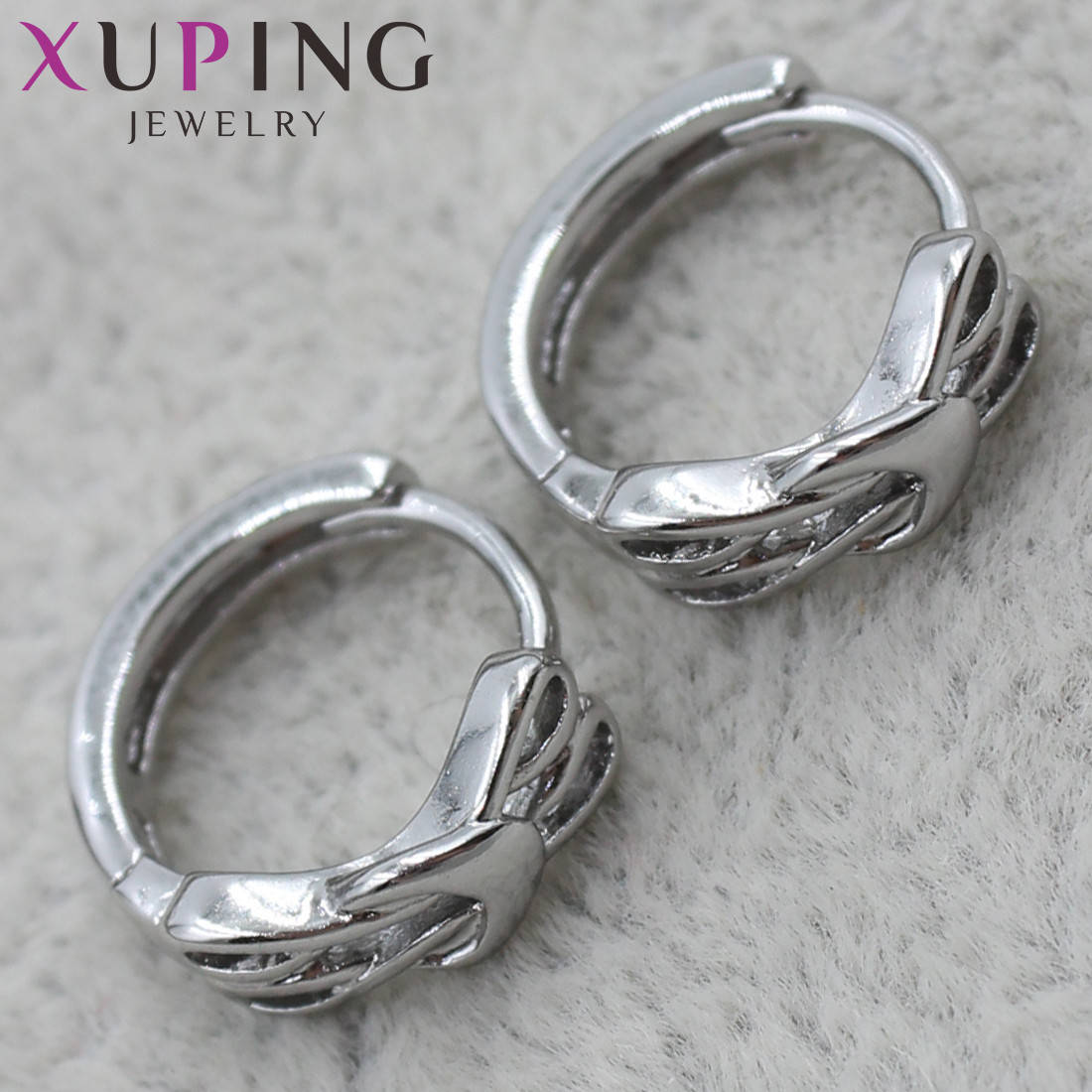 

Серьги женские серебристого цвета Xuping Jewelry медицинская сталь кольца конго 24K