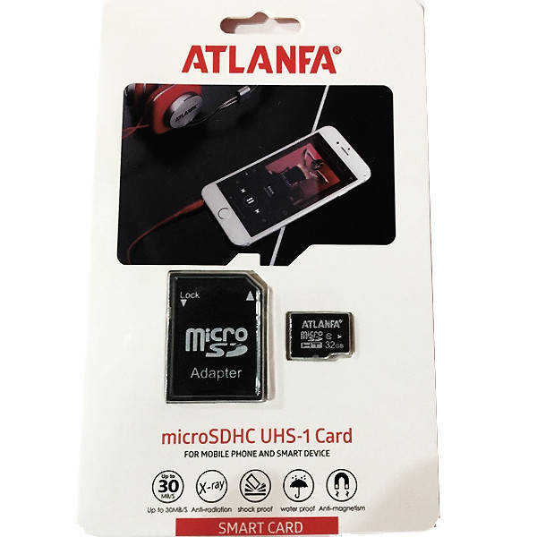 

Карта памяти micro sd Atlanfa 32Gb с адаптером 10 class Черная микро сд
