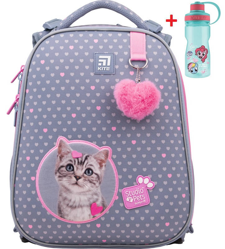 

Рюкзак школьный каркасный Kite Education Studio Pets (SP22-531M), Светло-серый