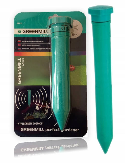 

Отпугиватель кротов, мышей, медведки, крыс Greenmill GR5112, на батарейках, Зелёный