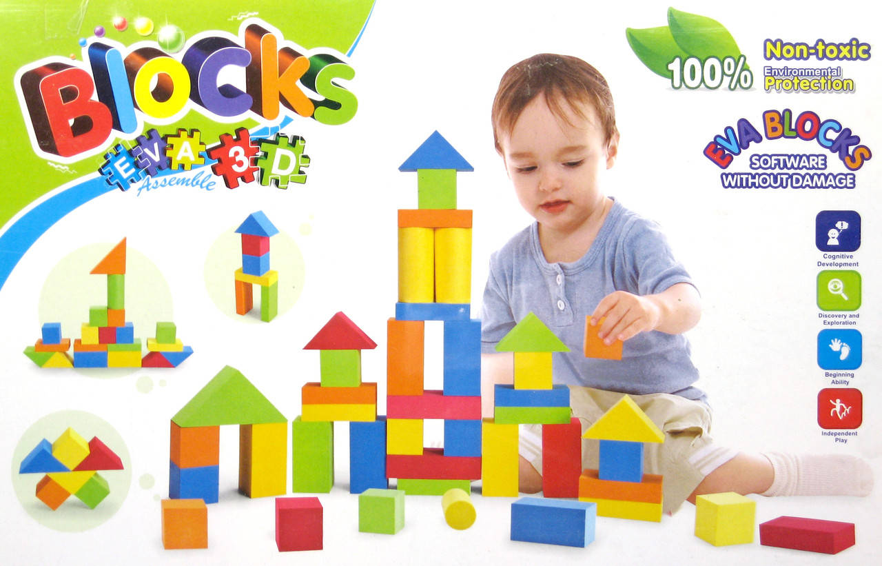 

Детский блочный конструктор 8815, мягкие кубики в пластиковом кейсе, Разные цвета