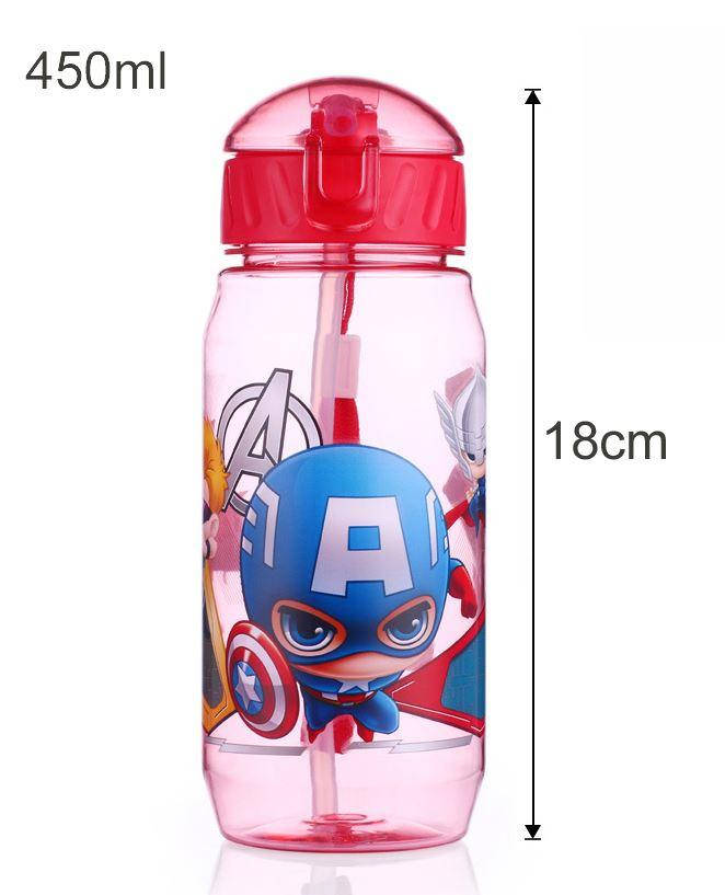 

Детская бутылочка с трубочкой, поильник с трубочкой мстители супергерои 400мл