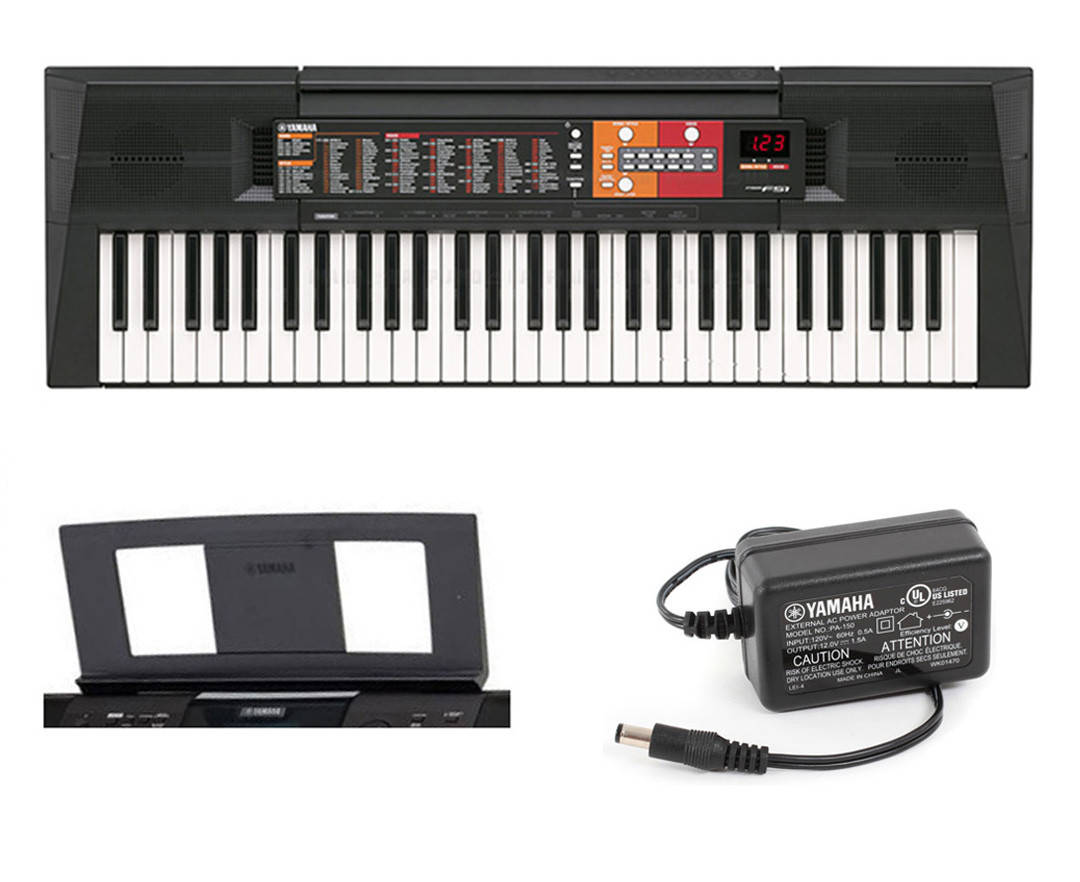 

Синтезатор Yamaha PSR-F51 + пюпитр и адаптер питания в подарок, Черный