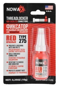 

Герметик резьбовых соединений NOWAX THREADLOCKER RED NX21129 красный 10мл.