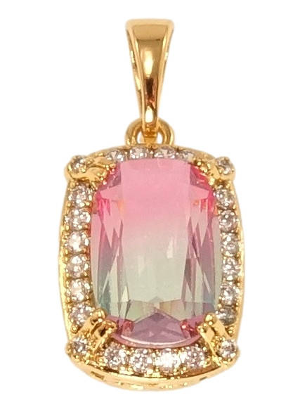 

Кулон Xuping Позолота 18K "Розово-голубой кристалл в обрамлении циркония"